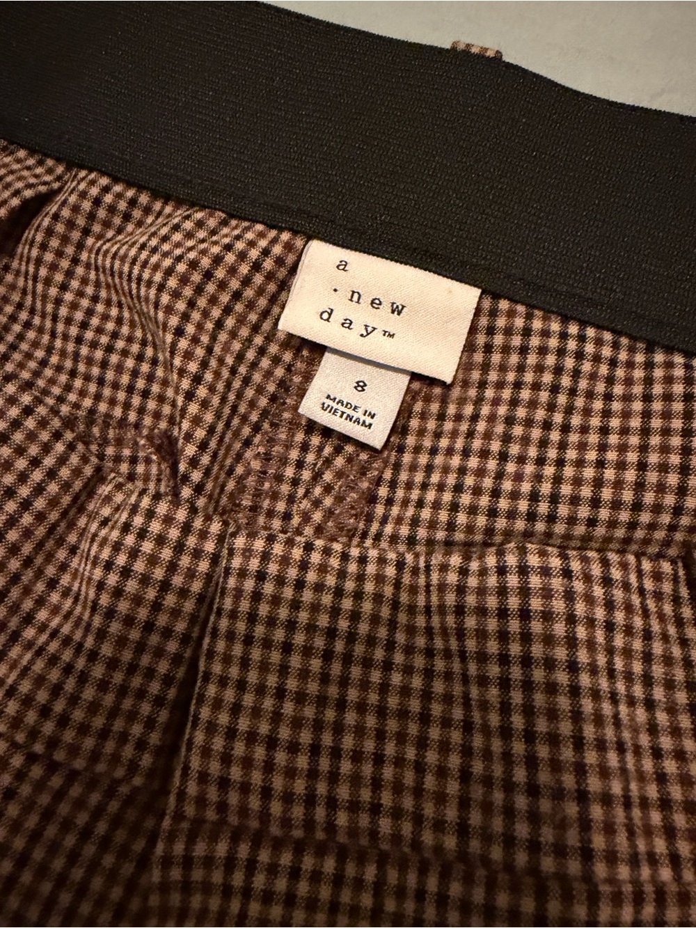 a new day Brown Gingham women’s Chinos